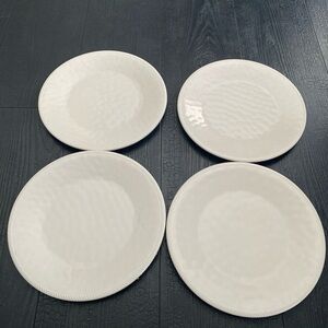 Threshold White Melamine Dinner Plates Set Of 4 Hammered Style